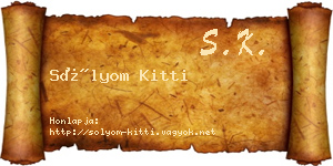 Sólyom Kitti névjegykártya